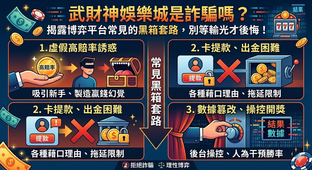 武財神娛樂城是詐騙嗎？揭露博弈平台常見的黑箱套路，別等輸光才後悔！